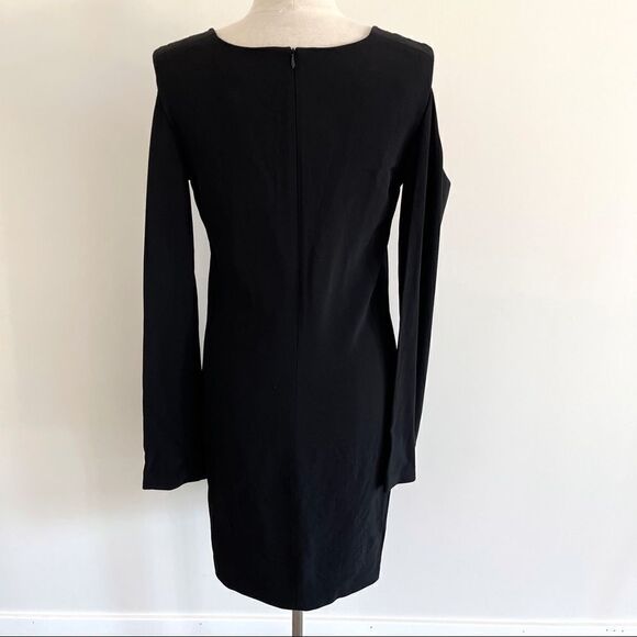 Helmut Lang Black Cold Shoulder Dress Cut Out 10 - Picture 8 of 9